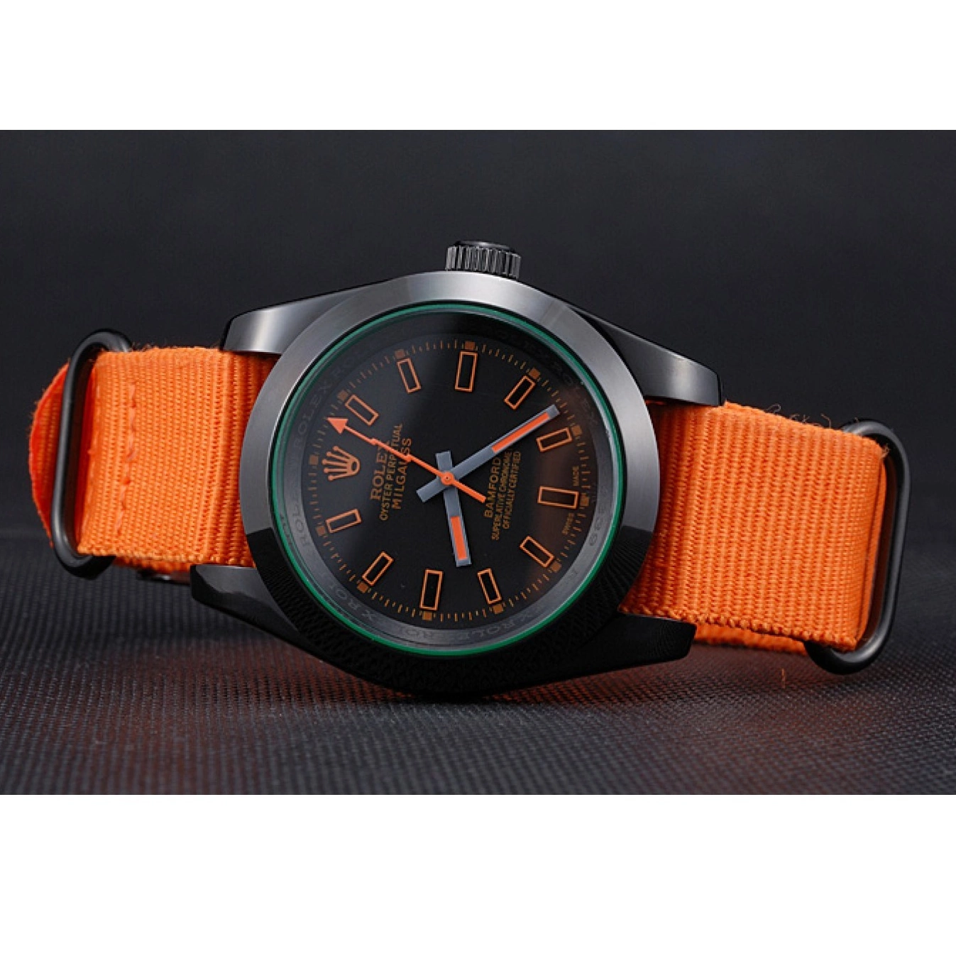 AAA replica watch Bamford Strap Rolex Milgauss Orange 622003 Nylon 0731